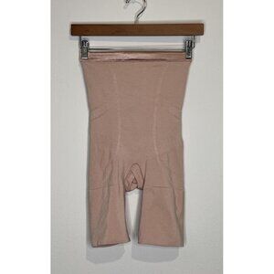 Spanx Slimmer and Shine Mid-Thigh Tummy Control Nude Size M